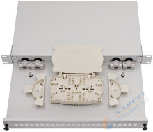 Кросс распределительный стоечный Basic Type 1U 19" 24/SC со сплайс-кассетой, выдвижной, серый Кросс распределительный стоечный Basic Type 1U 19" 24/SC со сплайс-кассетой, выдвижной, серый