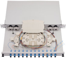 Кросс распределительный стоечный Basic Type укомплектованный, выдвижной 1U 19" 12 SC/UPC, серый Кросс распределительный стоечный Basic Type укомплектованный, выдвижной 1U 19" 12 SC/UPC, серый