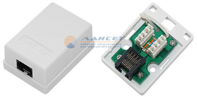 Розетка RJ-45 одинарная категории 5е IDC:110 Розетка RJ-45 одинарная категории 5е IDC:110